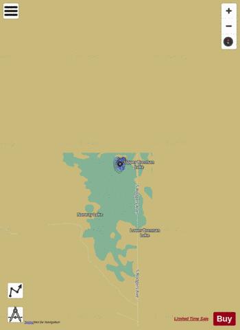 Upper Brennan Lake depth contour Map - i-Boating App