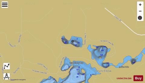 Vandervoight Lake depth contour Map - i-Boating App