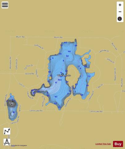 Wildwood Lake depth contour Map - i-Boating App