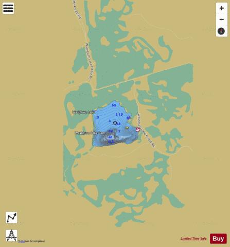 Washburn Lake depth contour Map - i-Boating App