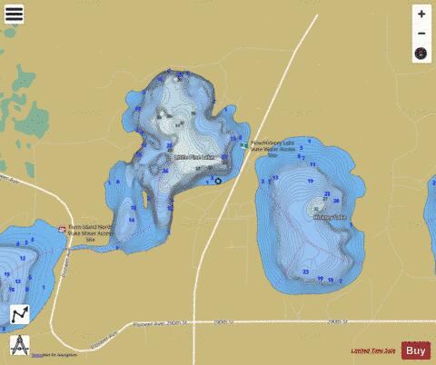 Pine & Hickory Lake depth contour Map - i-Boating App