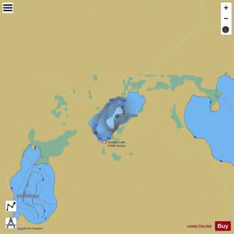 Sockeye Lake depth contour Map - i-Boating App