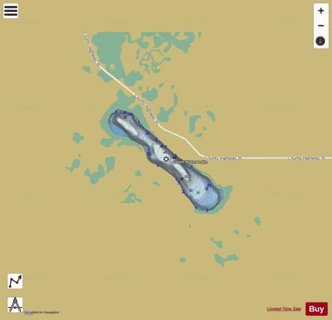 Green Water Lake depth contour Map - i-Boating App