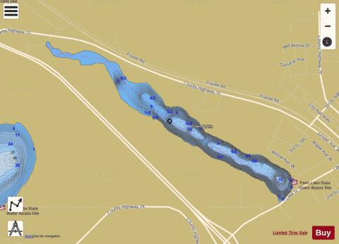 Town Lake depth contour Map - i-Boating App
