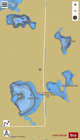 Barnes Lake + Felker Lake + Marshall Lake + South Barnes Lake depth contour Map - i-Boating App
