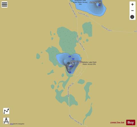 Webster Lake depth contour Map - i-Boating App