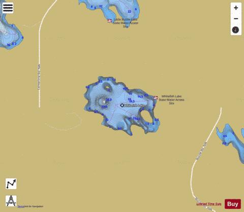 Whitefish Lake depth contour Map - i-Boating App