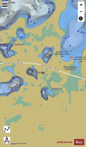 Margaret Lake + Marion Lake + Snake Lake depth contour Map - i-Boating App