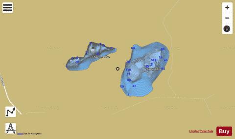 Camp Lake + Charles Lake depth contour Map - i-Boating App
