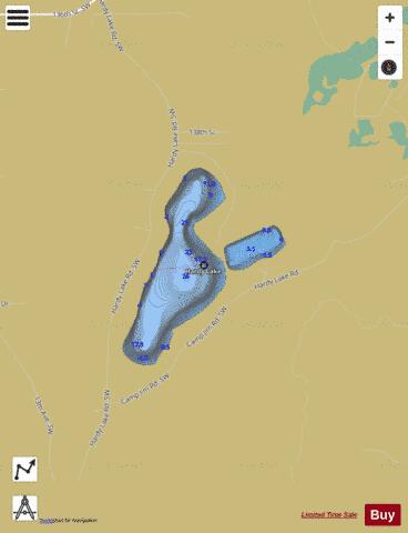Hardy Lake depth contour Map - i-Boating App