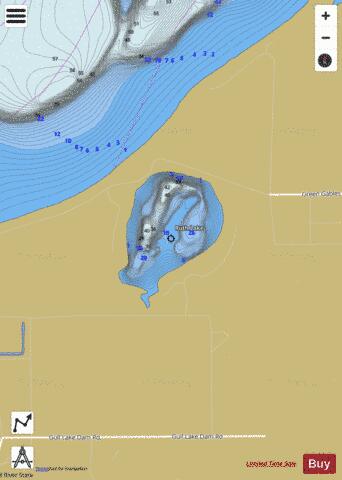 Ruth Lake depth contour Map - i-Boating App