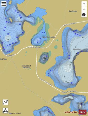 Squeedunk (Guide) Lake depth contour Map - i-Boating App