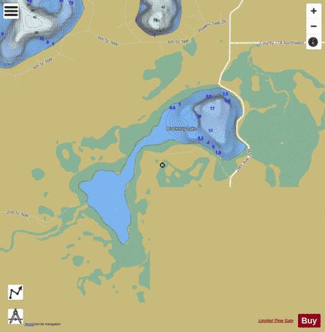 Brockway Lake depth contour Map - i-Boating App