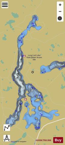 Long Lost Lake depth contour Map - i-Boating App