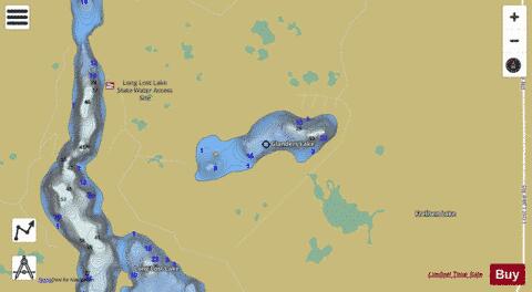 Glanders Lake depth contour Map - i-Boating App