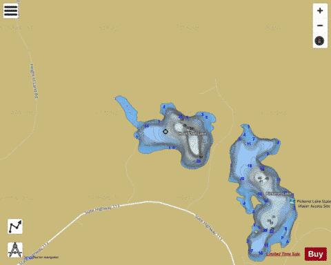 Hoot Owl Lake depth contour Map - i-Boating App