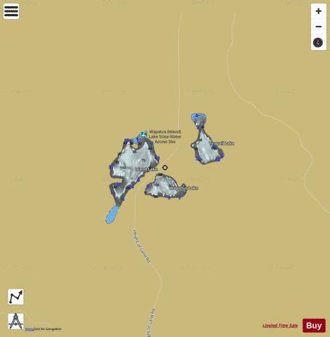 Island Lake + Teapail Lake + Wapatus Lake depth contour Map - i-Boating App