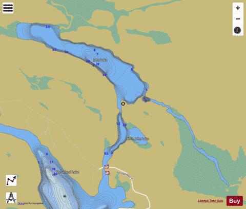John Lake + Little John Lake + depth contour Map - i-Boating App