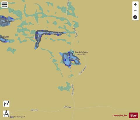 Shoe Lake depth contour Map - i-Boating App