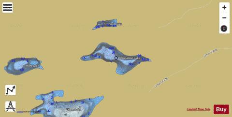 Dislocation Lake depth contour Map - i-Boating App