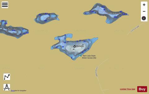 Ram Lake depth contour Map - i-Boating App