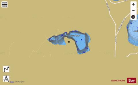 Lake Agnes depth contour Map - i-Boating App