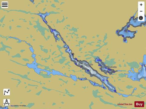 Vern Lake depth contour Map - i-Boating App