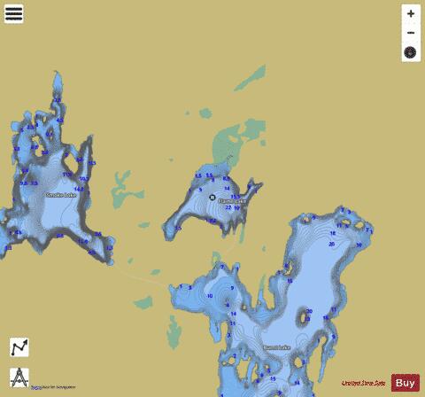 Flame Lake depth contour Map - i-Boating App