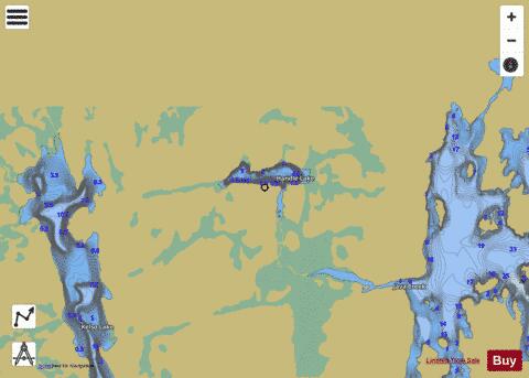Handle Lake depth contour Map - i-Boating App