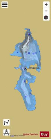 Zephyr Lake depth contour Map - i-Boating App