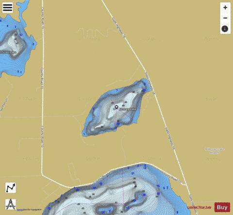 Kenney Lake depth contour Map - i-Boating App