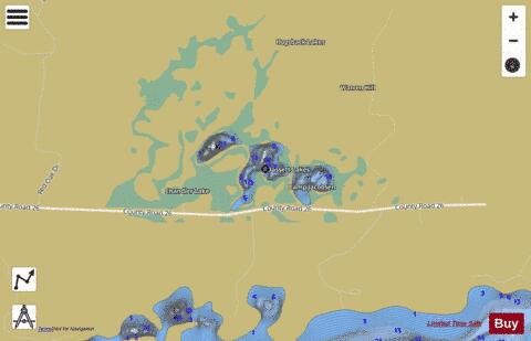 Bassett Lakes + depth contour Map - i-Boating App