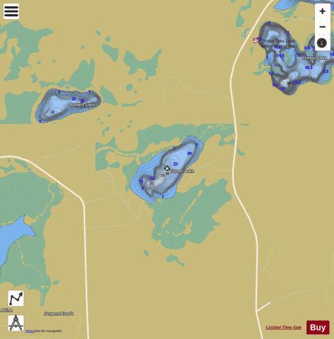 Turner Lake depth contour Map - i-Boating App