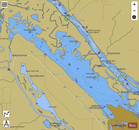 North Lake + Sharp Muskrat Lake depth contour Map - i-Boating App