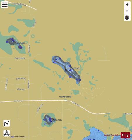 Wolsfeld Lake depth contour Map - i-Boating App