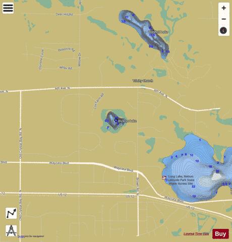 Dickeys Lake + depth contour Map - i-Boating App