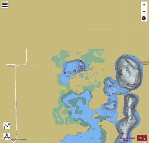 Crow Wing Lake depth contour Map - i-Boating App