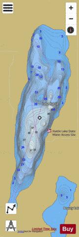 Hattie Lake depth contour Map - i-Boating App