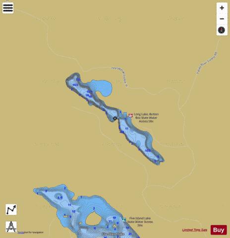 Buttonbox Lake depth contour Map - i-Boating App