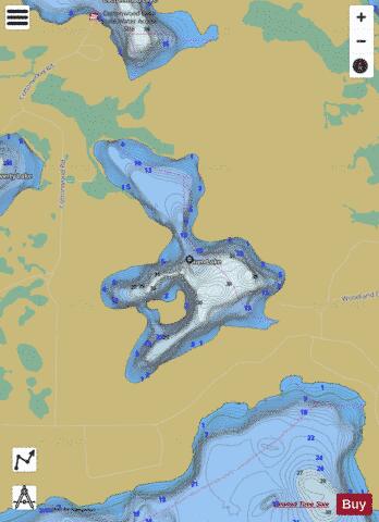 Fawn Lake depth contour Map - i-Boating App