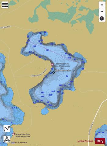 Little Moose Lake depth contour Map - i-Boating App