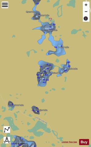 Spruce Island Lake depth contour Map - i-Boating App