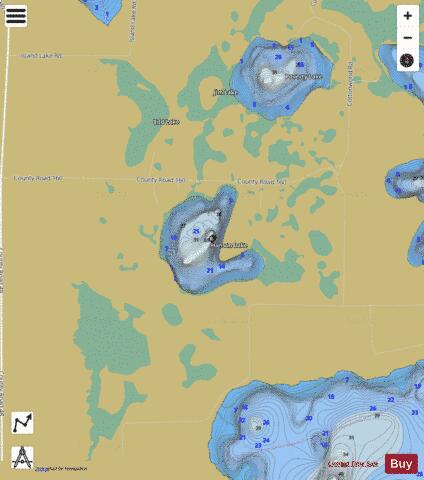 Hanson Lake depth contour Map - i-Boating App