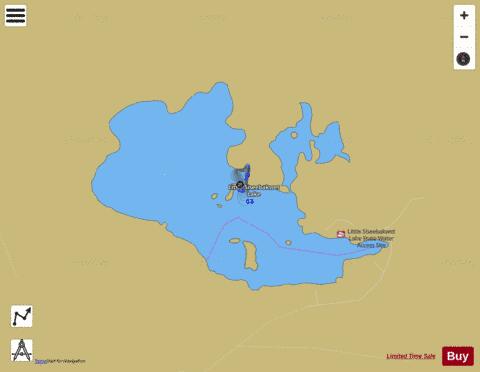 Little Sugar (Siseebakwet) Lake depth contour Map - i-Boating App