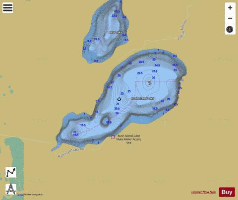 Rush Island Lake depth contour Map - i-Boating App