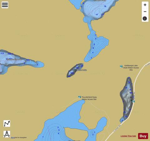 Meme Lake depth contour Map - i-Boating App
