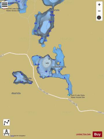Dam Five Lake depth contour Map - i-Boating App