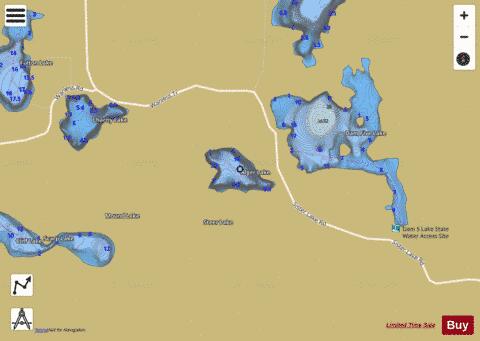 Alger Lake depth contour Map - i-Boating App