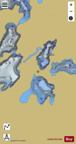 Bullfrog Lake + Link Lake depth contour Map - i-Boating App