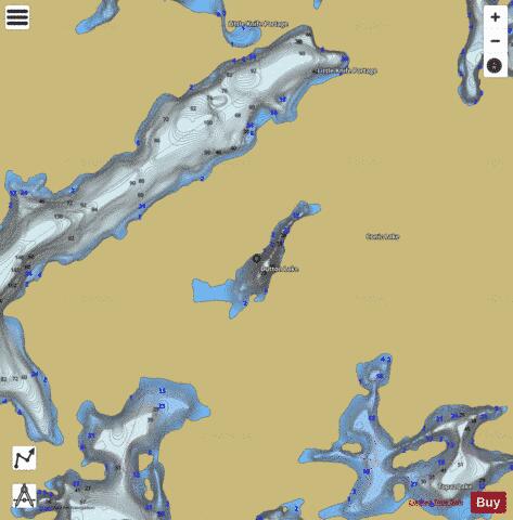 Dutton Lake depth contour Map - i-Boating App